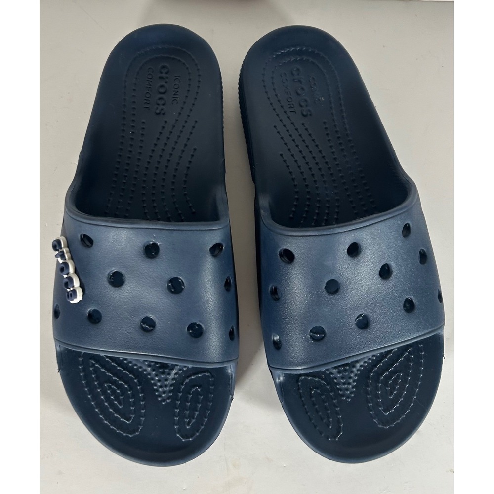Crocs Classic Slide Navy Blue Mens 11 Water Friendly Comfort Sandals 206121 - Picture 3 of 7